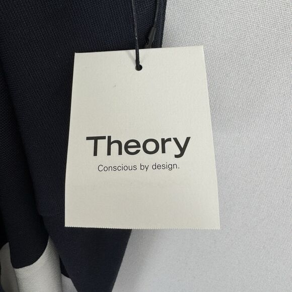 Theory Sweater Mens XL Navy White‎ Striped Pullover Soft Comfy Nautical NEW - Picture 10 of 16